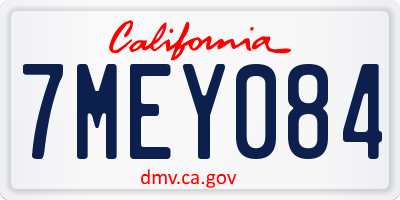 CA license plate 7MEY084