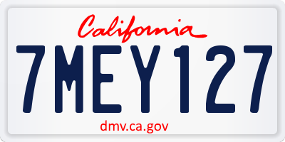 CA license plate 7MEY127