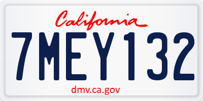 CA license plate 7MEY132