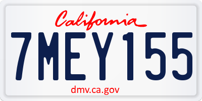 CA license plate 7MEY155