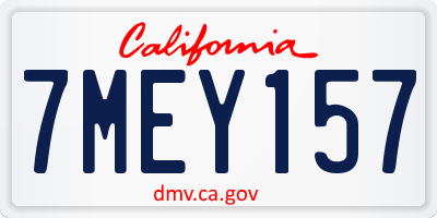 CA license plate 7MEY157