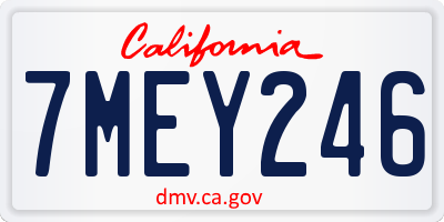 CA license plate 7MEY246
