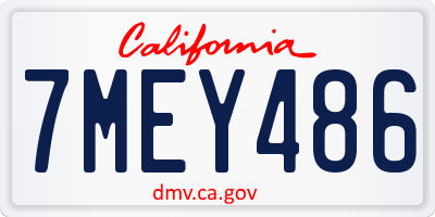 CA license plate 7MEY486
