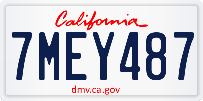 CA license plate 7MEY487