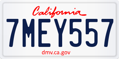 CA license plate 7MEY557