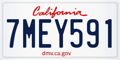 CA license plate 7MEY591