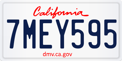 CA license plate 7MEY595
