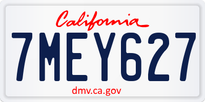 CA license plate 7MEY627