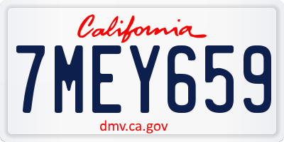 CA license plate 7MEY659