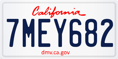 CA license plate 7MEY682