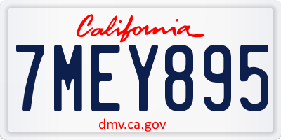 CA license plate 7MEY895