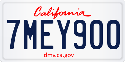 CA license plate 7MEY900