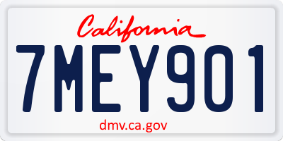 CA license plate 7MEY901