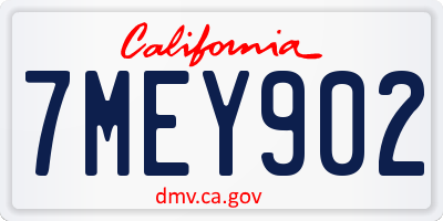 CA license plate 7MEY902