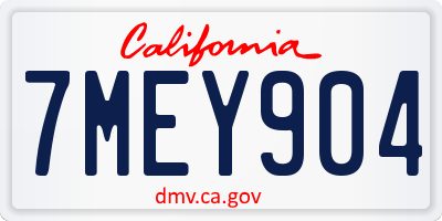 CA license plate 7MEY904