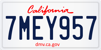 CA license plate 7MEY957