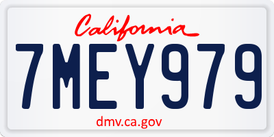 CA license plate 7MEY979
