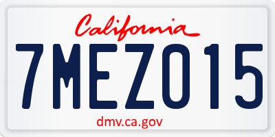 CA license plate 7MEZ015