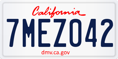 CA license plate 7MEZ042