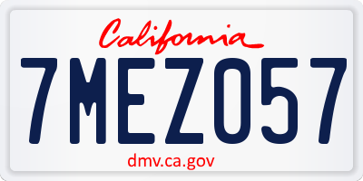 CA license plate 7MEZ057