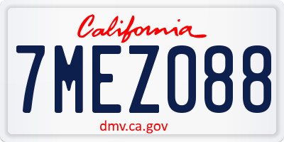 CA license plate 7MEZ088