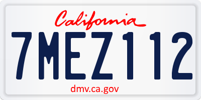 CA license plate 7MEZ112