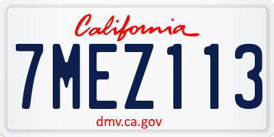 CA license plate 7MEZ113
