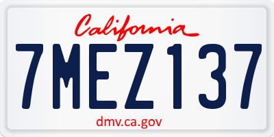 CA license plate 7MEZ137