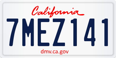 CA license plate 7MEZ141