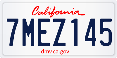 CA license plate 7MEZ145