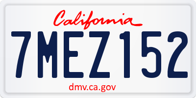 CA license plate 7MEZ152