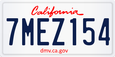 CA license plate 7MEZ154