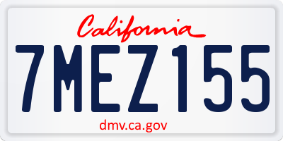 CA license plate 7MEZ155