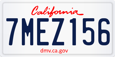 CA license plate 7MEZ156