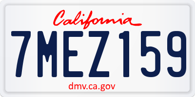 CA license plate 7MEZ159