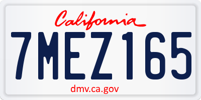 CA license plate 7MEZ165