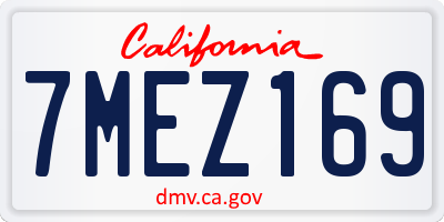 CA license plate 7MEZ169