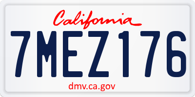CA license plate 7MEZ176