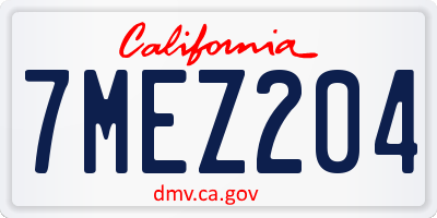 CA license plate 7MEZ204