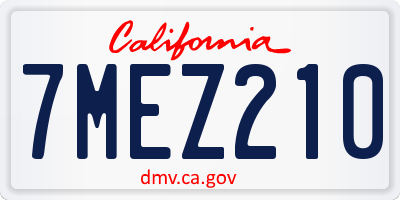 CA license plate 7MEZ210