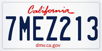 CA license plate 7MEZ213