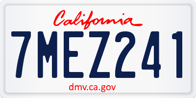 CA license plate 7MEZ241