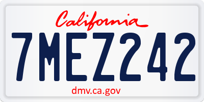 CA license plate 7MEZ242