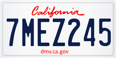 CA license plate 7MEZ245