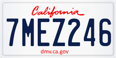 CA license plate 7MEZ246