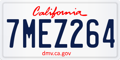 CA license plate 7MEZ264