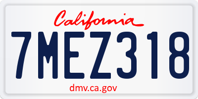 CA license plate 7MEZ318