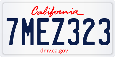 CA license plate 7MEZ323