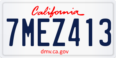 CA license plate 7MEZ413