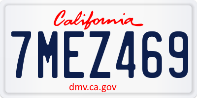 CA license plate 7MEZ469